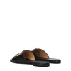 Off-White Black Leather Slippers Sandals Off-White