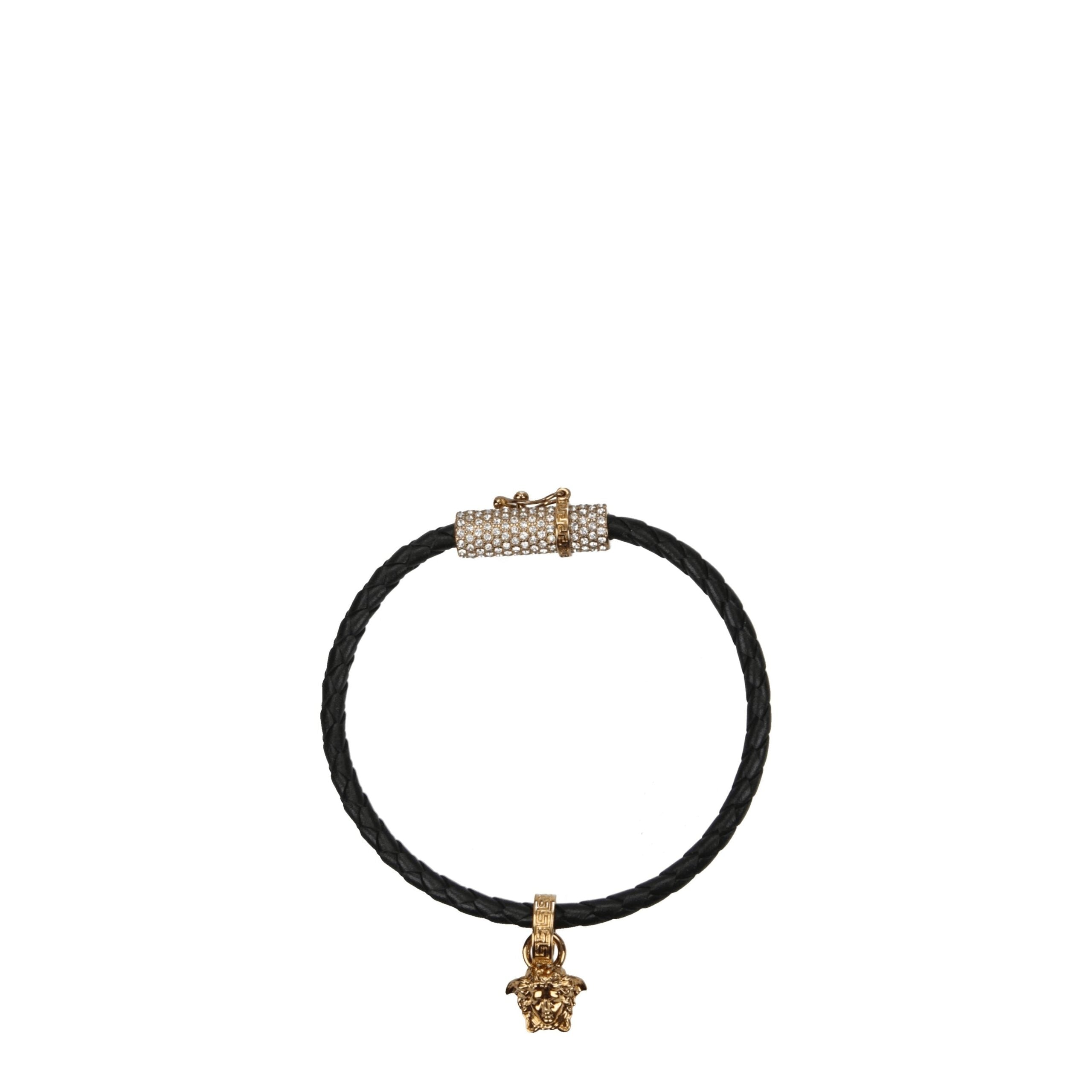 Versace Black Leather Bracelets Versace