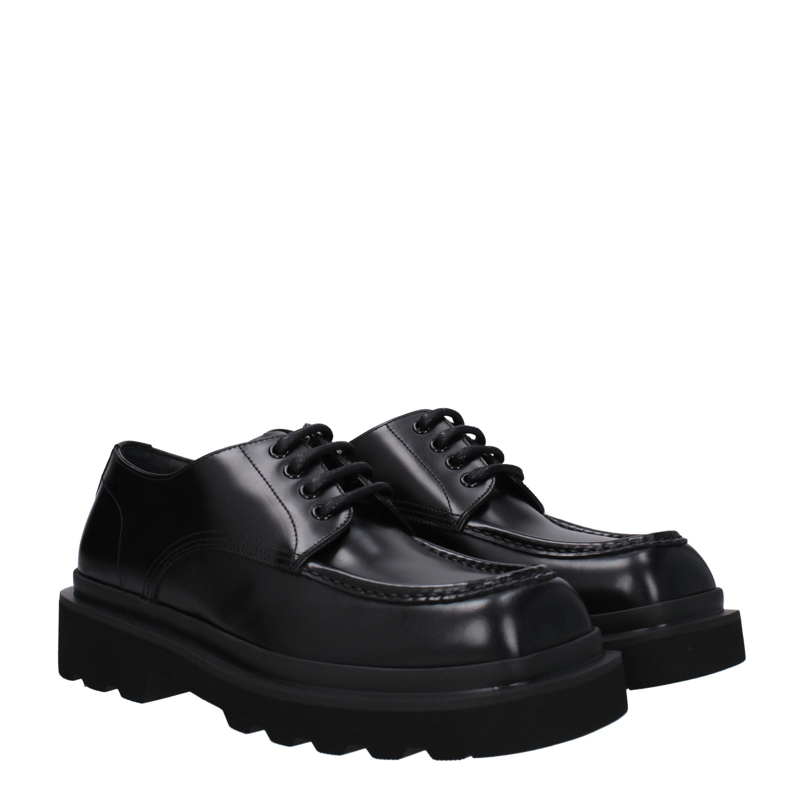 Dolce & Gabbana Black Leather Oxfords And Derbies Dolce & Gabbana