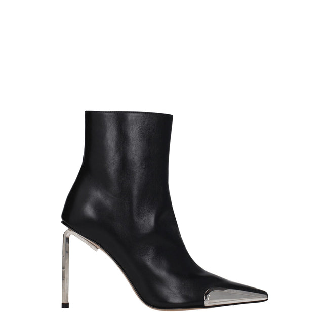 Off-White Black Leather Ankle Boots Off-White