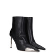 Off-White Black Leather Ankle Boots Off-White