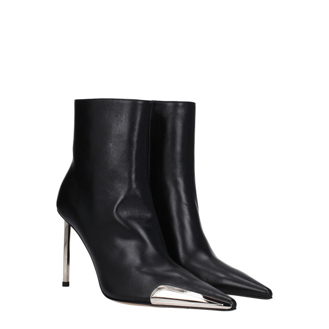 Off-White Black Leather Ankle Boots Off-White