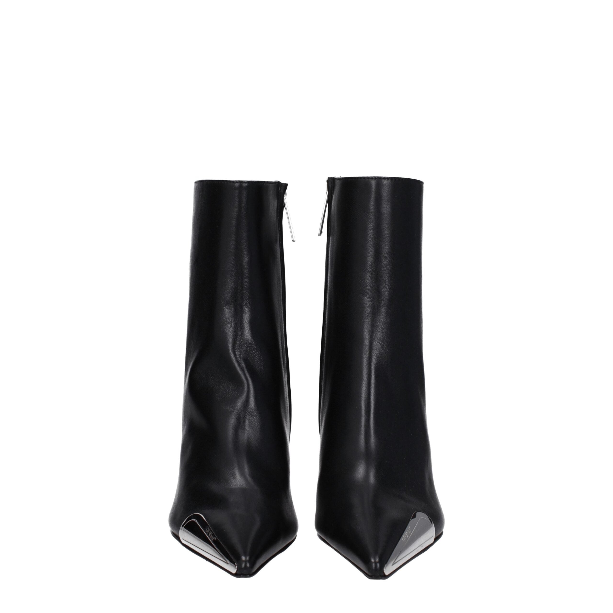 Off-White Black Leather Ankle Boots Off-White