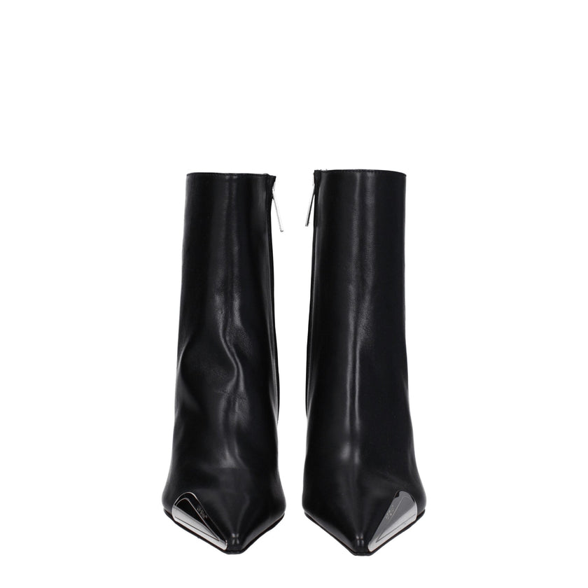 Off-White Black Leather Ankle Boots