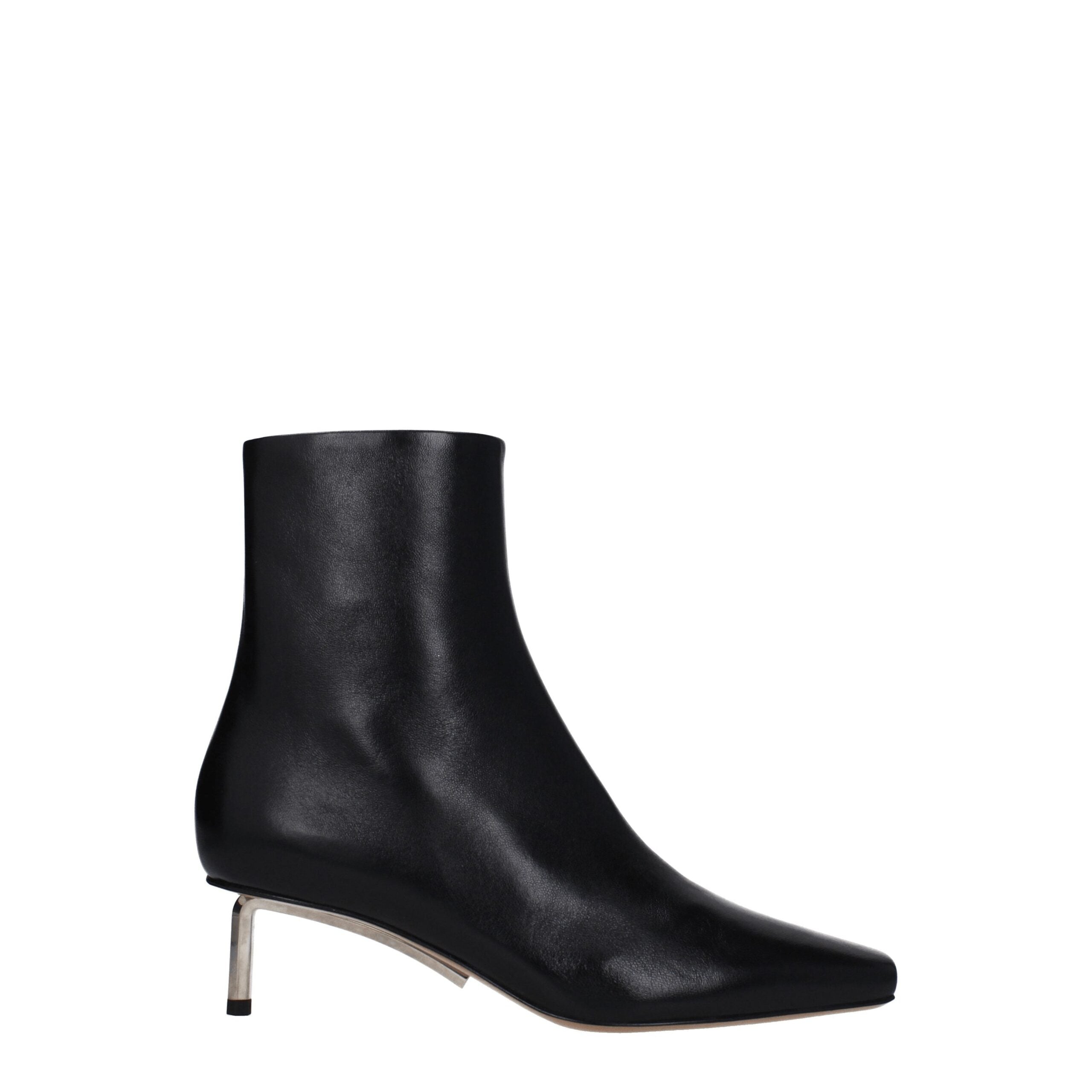Off-White Black Leather Ankle Boots Off-White