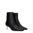 Off-White Black Leather Ankle Boots Off-White