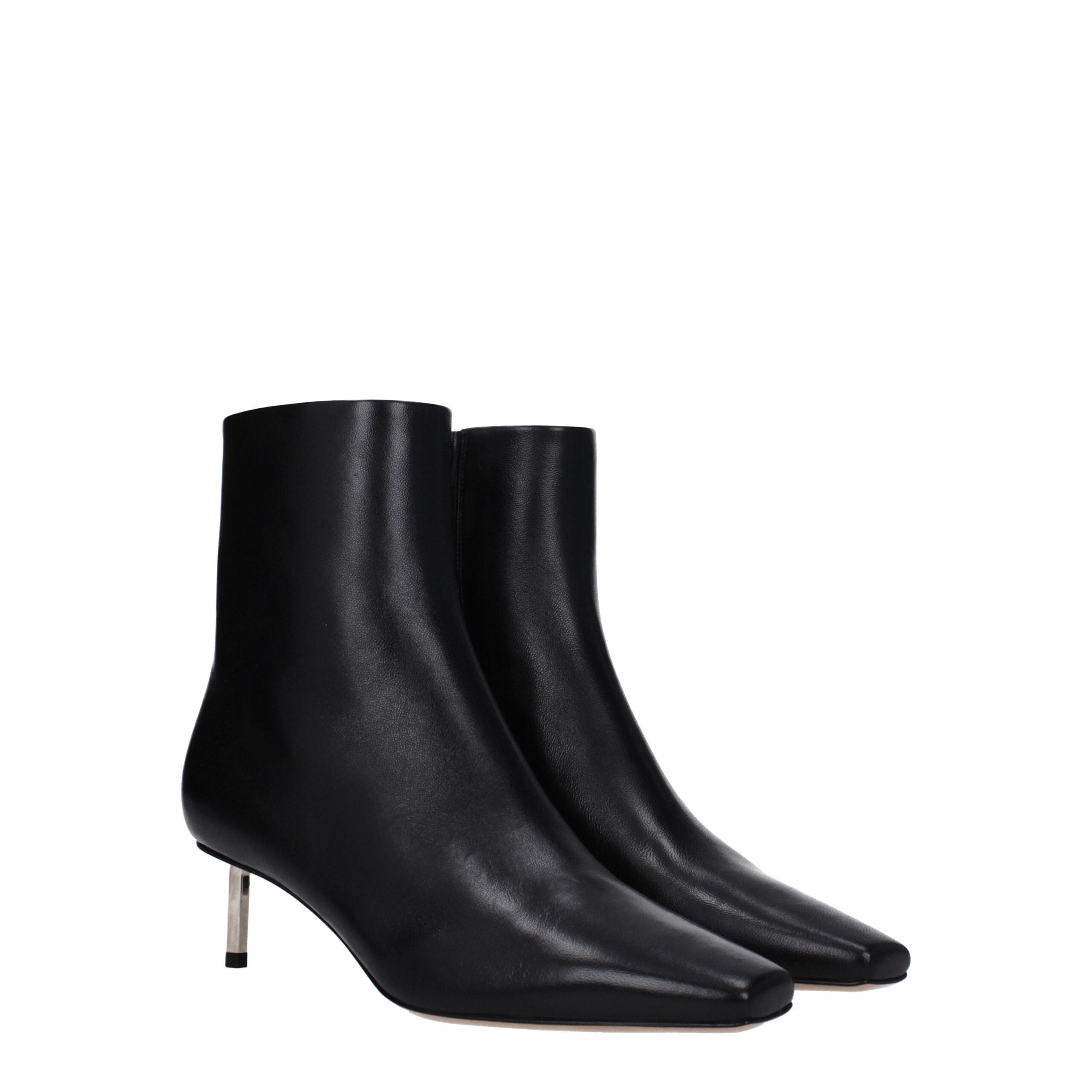 Off-White Black Leather Ankle Boots Off-White