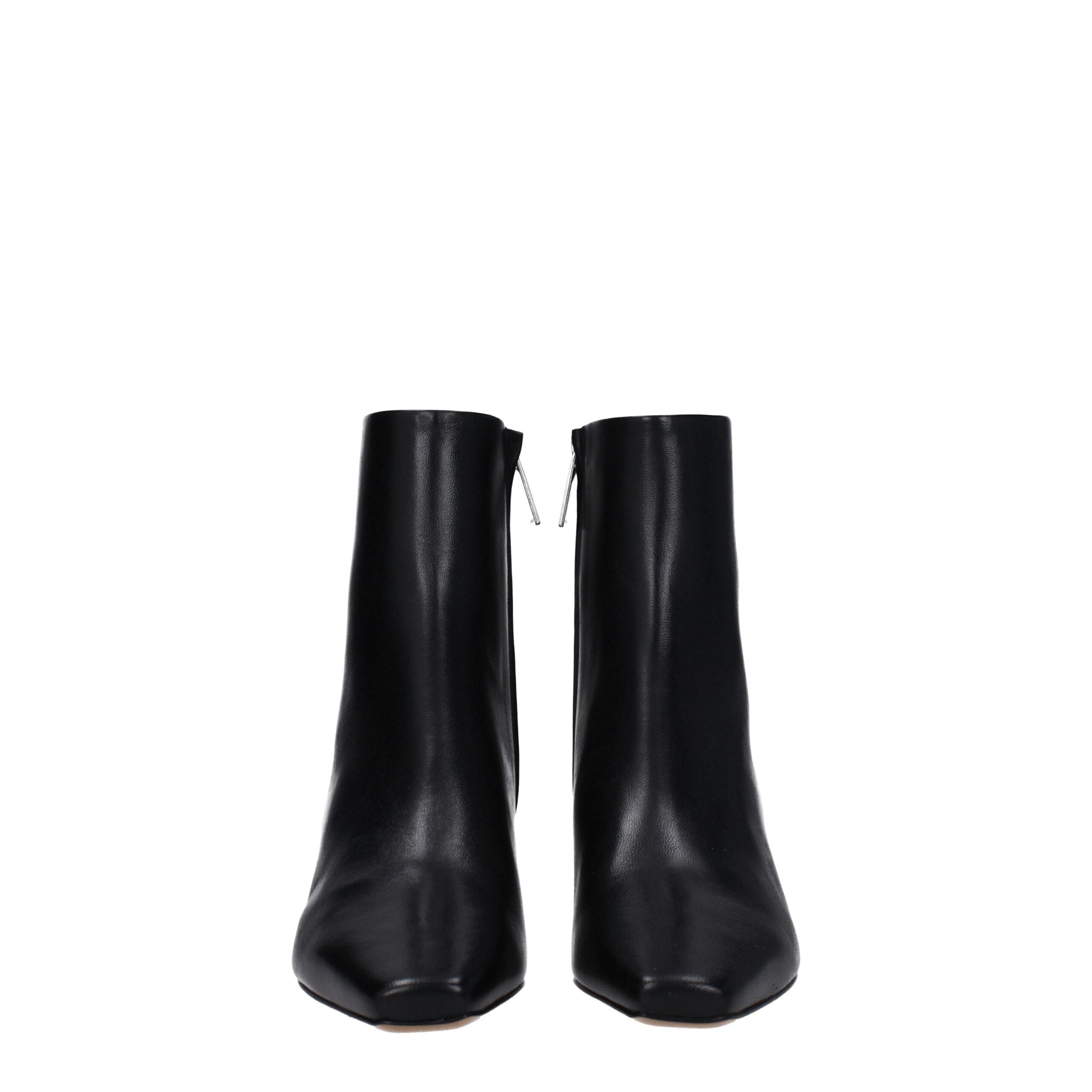 Off-White Black Leather Ankle Boots Off-White