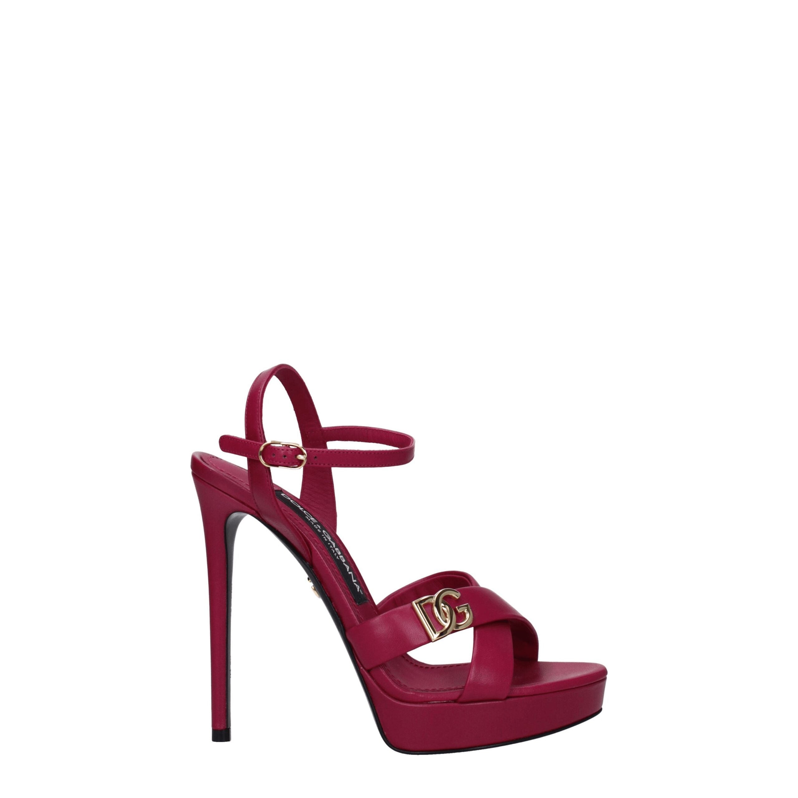 Dolce & Gabbana Pink Leather Platforms Dolce & Gabbana
