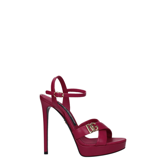 Dolce & Gabbana Pink Leather Platforms Dolce & Gabbana