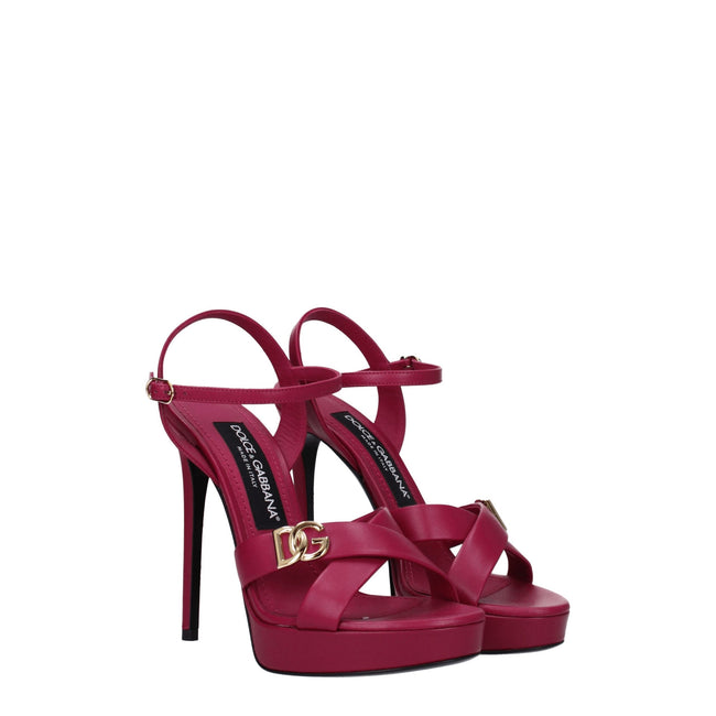 Dolce & Gabbana Pink Leather Platforms Dolce & Gabbana