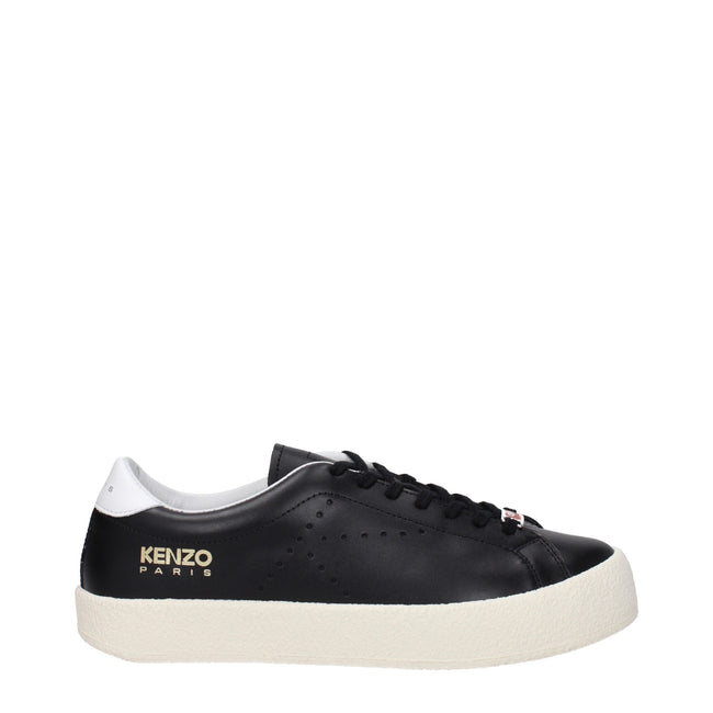 Kenzo Black Leather Low Tops Kenzo