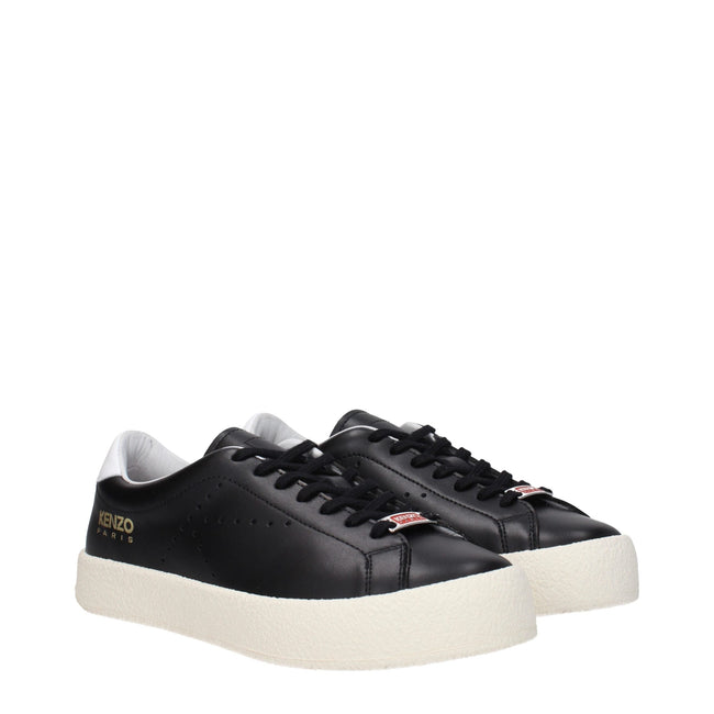 Kenzo Black Leather Low Tops Kenzo