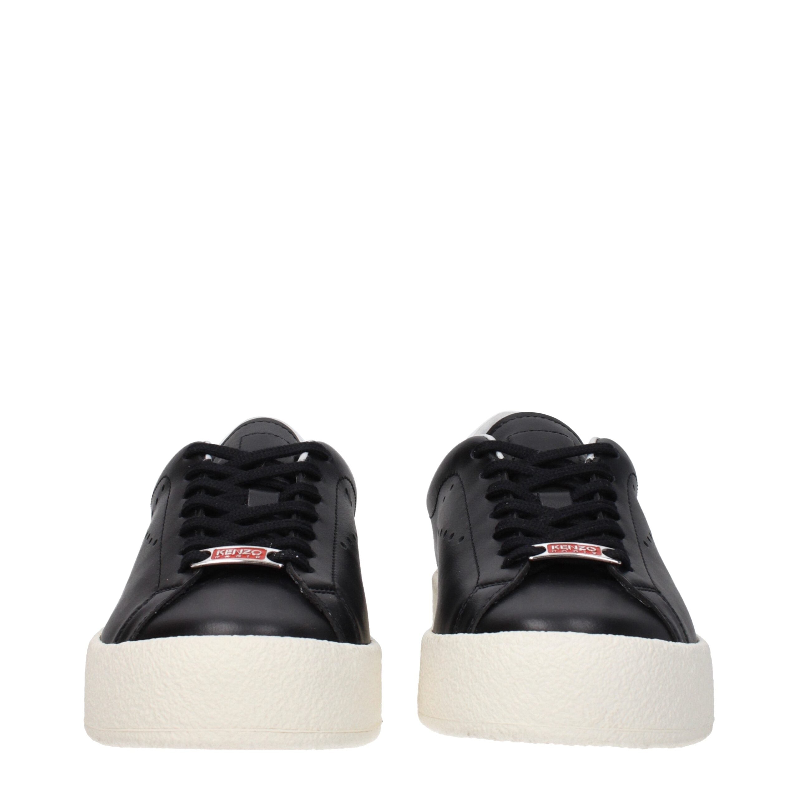 Kenzo Black Leather Low Tops Kenzo