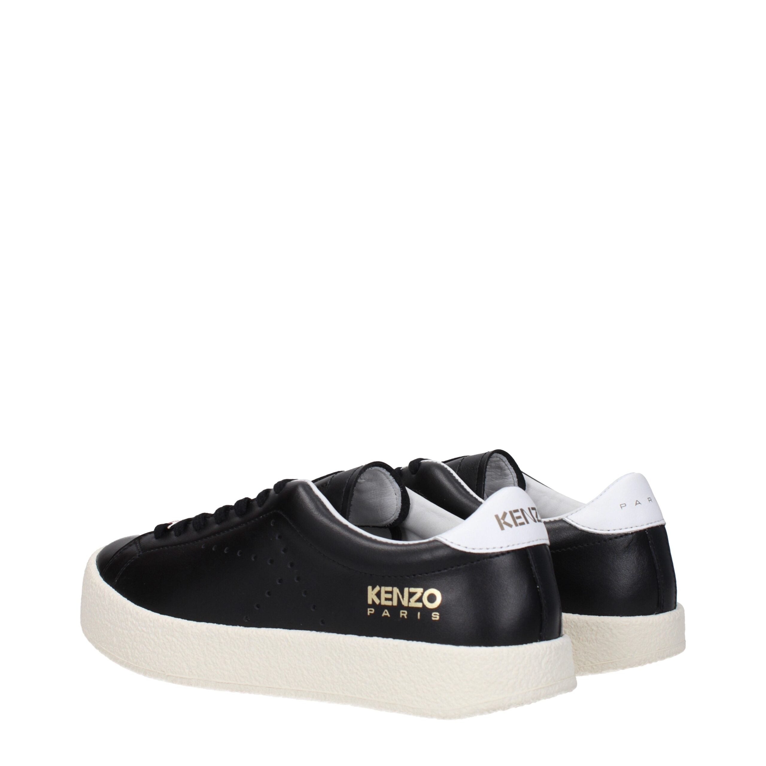 Kenzo Black Leather Low Tops Kenzo
