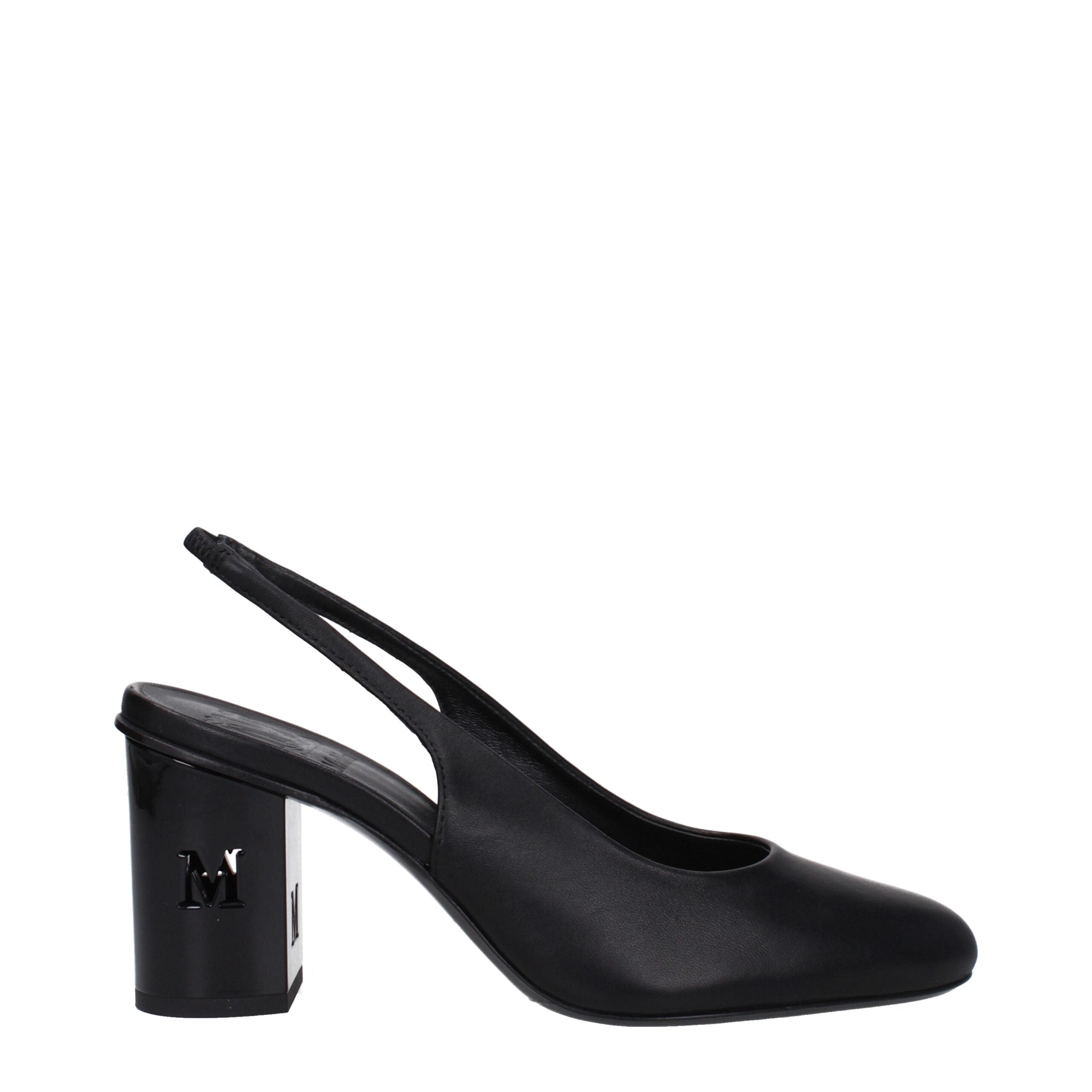 Max Mara Black Leather High Heel Pumps Max Mara