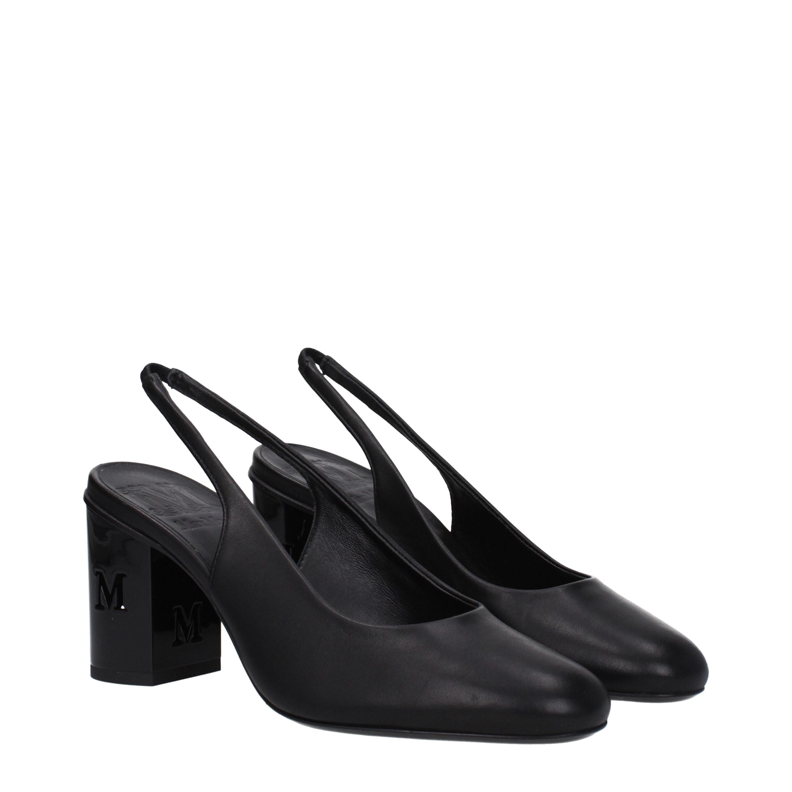 Max Mara Black Leather High Heel Pumps Max Mara
