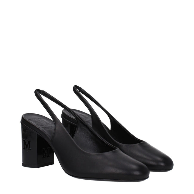 Max Mara Black Leather High Heel Pumps Max Mara