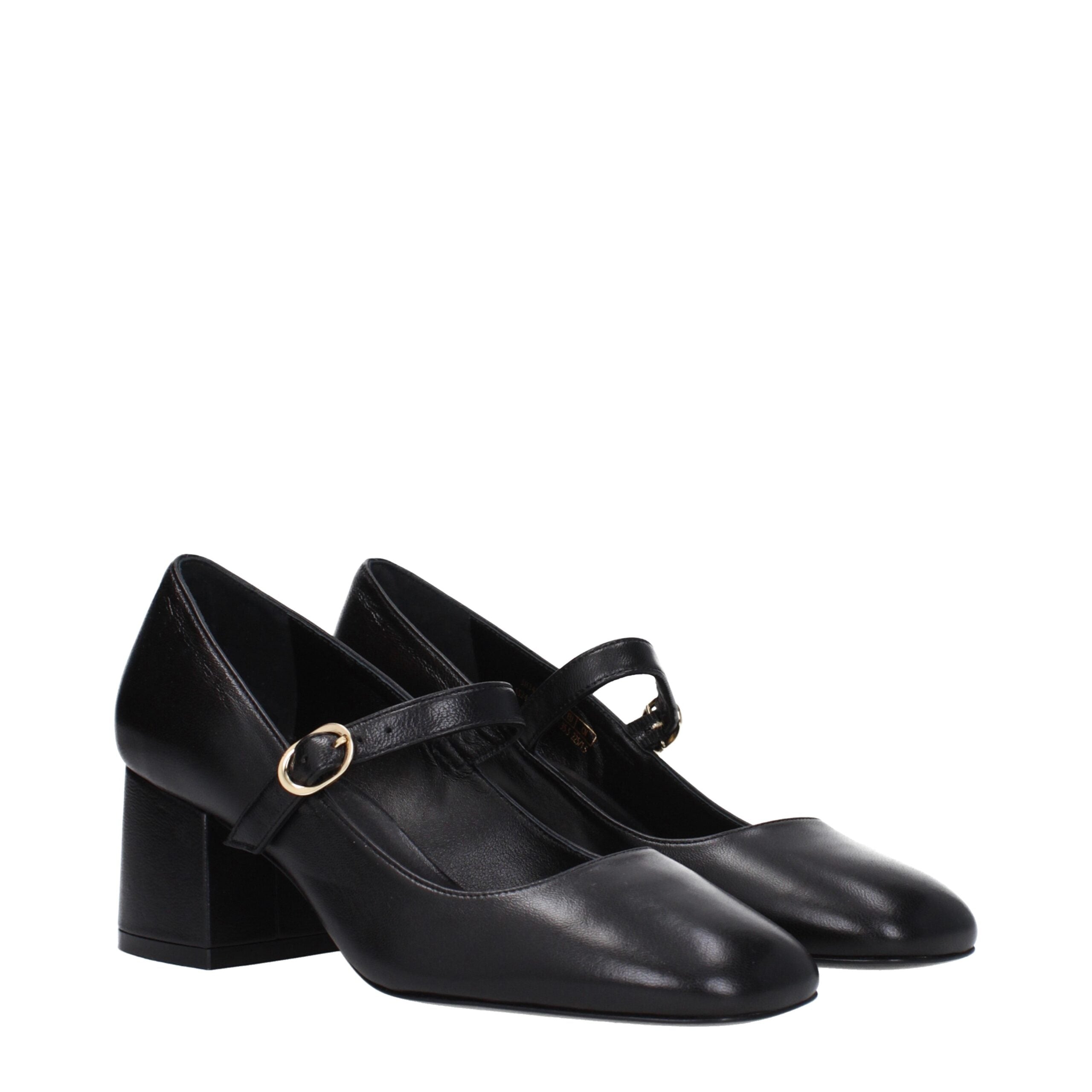 Stuart Weitzman Black Leather Mid Heel Pumps Stuart Weitzman