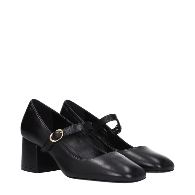 Stuart Weitzman Black Leather Mid Heel Pumps Stuart Weitzman