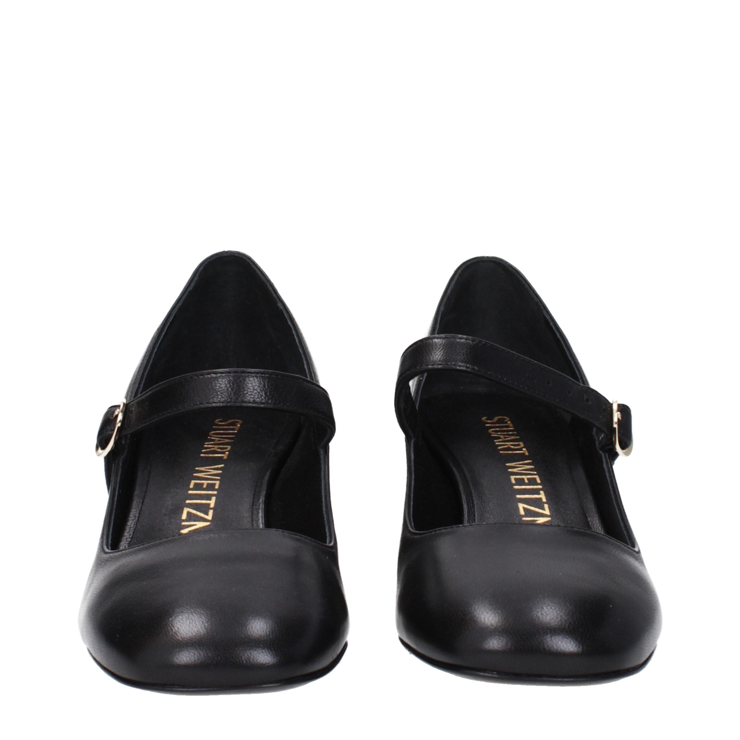 Stuart Weitzman Black Leather Mid Heel Pumps Stuart Weitzman