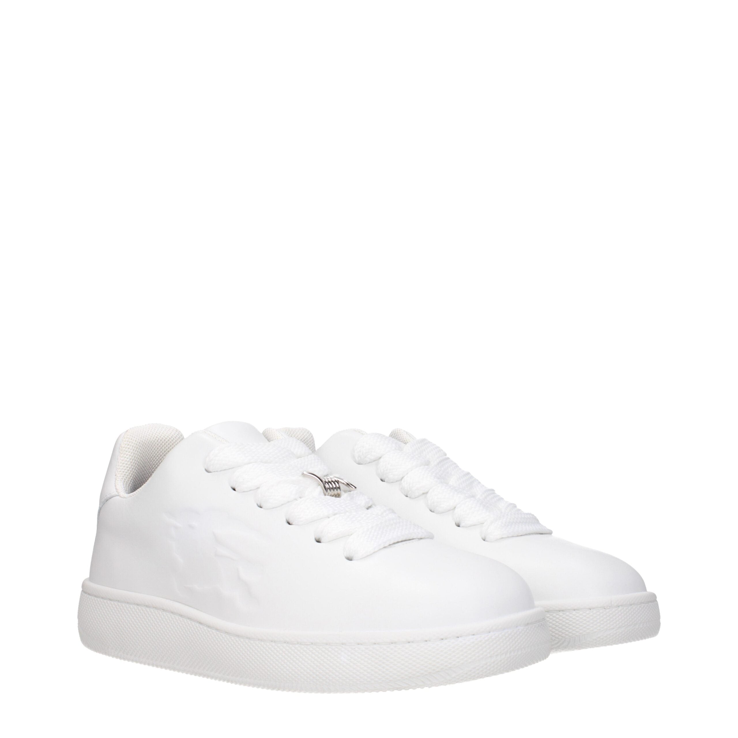 Burberry White Leather Low Tops Burberry