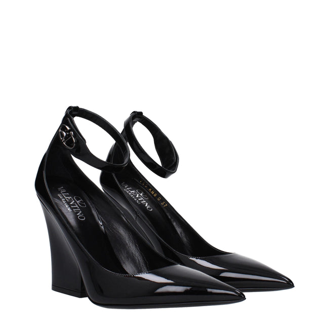 Valentino Garavani Black Leather Platforms Pumps Valentino Garavani