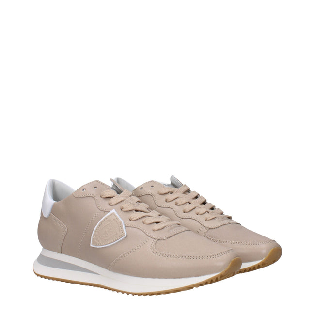 Philippe Model Beige Leather Low Tops Philippe Model