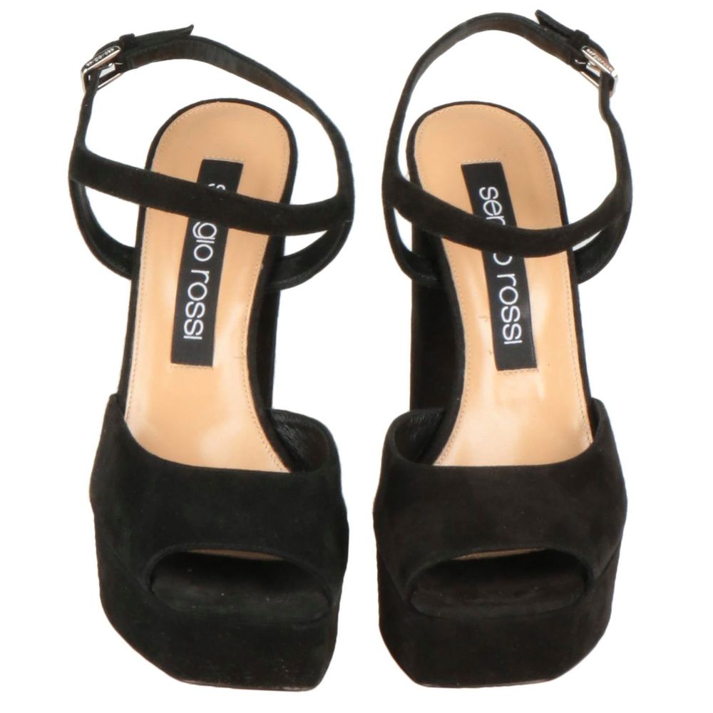 Sergio Rossi Black Velvet Sandal Sergio Rossi