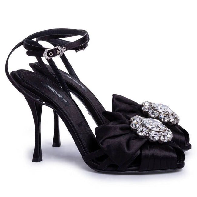 Dolce & Gabbana Black Goatskin Sandal Dolce & Gabbana