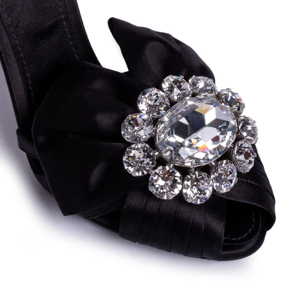 Dolce & Gabbana Black Goatskin Sandal Dolce & Gabbana