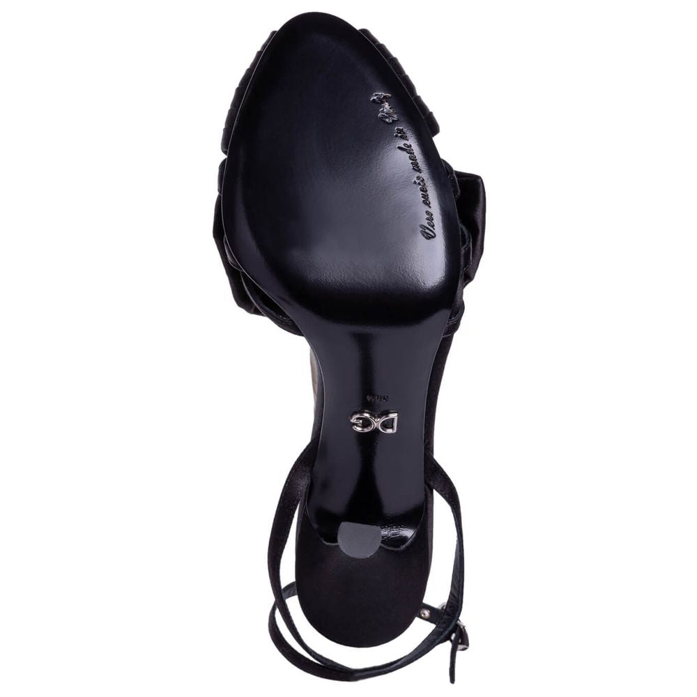 Dolce & Gabbana Black Goatskin Sandal Dolce & Gabbana