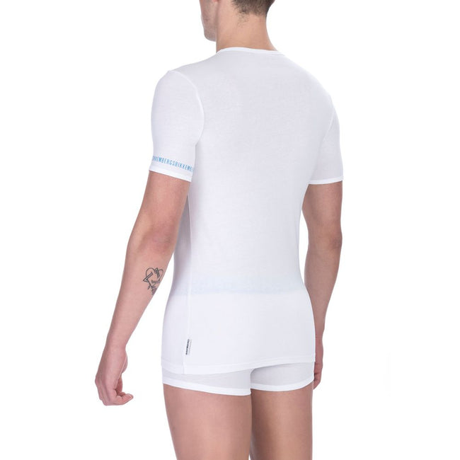 Bikkembergs White Cotton Men T-Shirt Twin Pack Bikkembergs