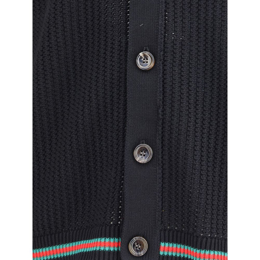 Gucci Black Cotton Cardigan Gucci