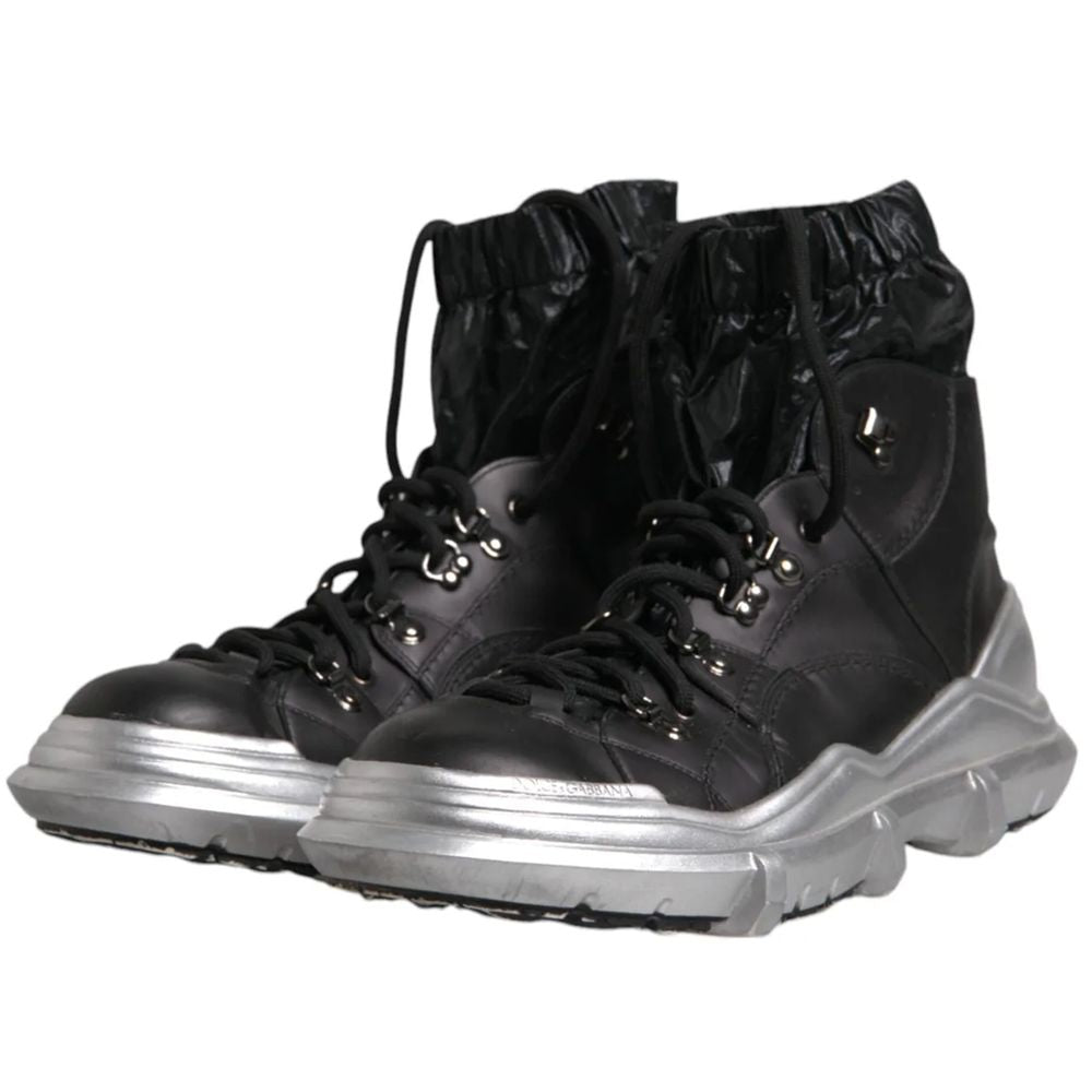 Dolce & Gabbana Black Lambskin Men Ankle Boot Dolce & Gabbana