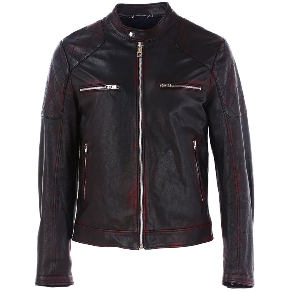 Dolce & Gabbana Black Goatskin Men Jacket Dolce & Gabbana
