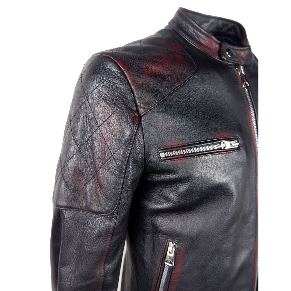 Dolce & Gabbana Black Goatskin Men Jacket Dolce & Gabbana