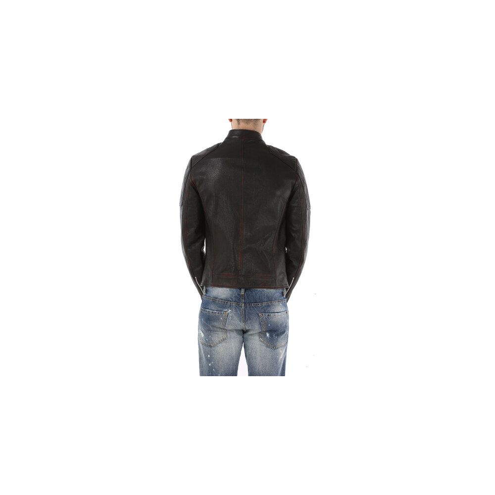 Dolce & Gabbana Black Goatskin Men Jacket Dolce & Gabbana