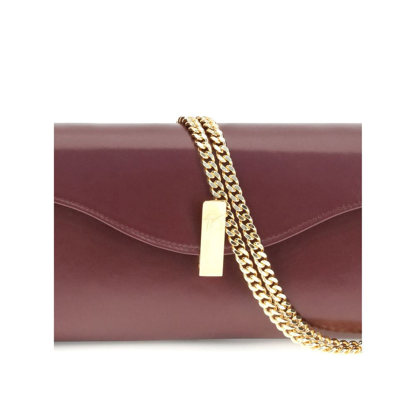 Giuseppe Zanotti Brown Leather Clutch Bag Giuseppe Zanotti