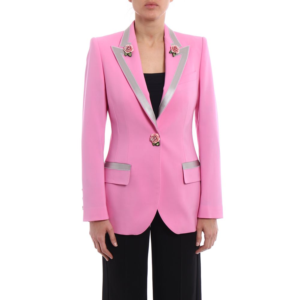 Dolce & Gabbana Pink Wool Jackets & Coat Dolce & Gabbana