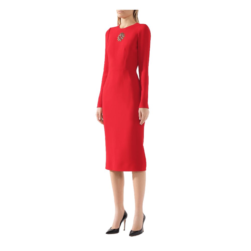 Dolce & Gabbana Red Viscose Dress Dolce & Gabbana