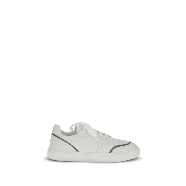 Brunello Cucinelli Leather Sneakers with Shiny Details Brunello Cucinelli