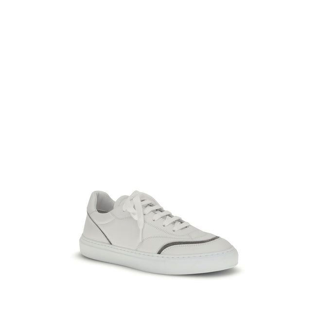 Brunello Cucinelli Leather Sneakers with Shiny Details Brunello Cucinelli