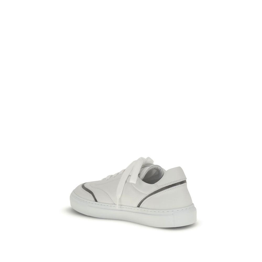 Brunello Cucinelli Leather Sneakers with Shiny Details Brunello Cucinelli