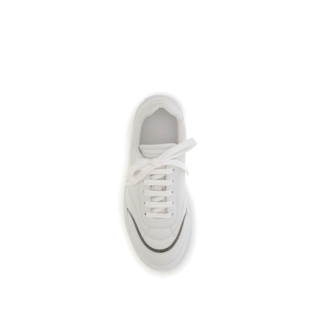 Brunello Cucinelli Leather Sneakers with Shiny Details Brunello Cucinelli