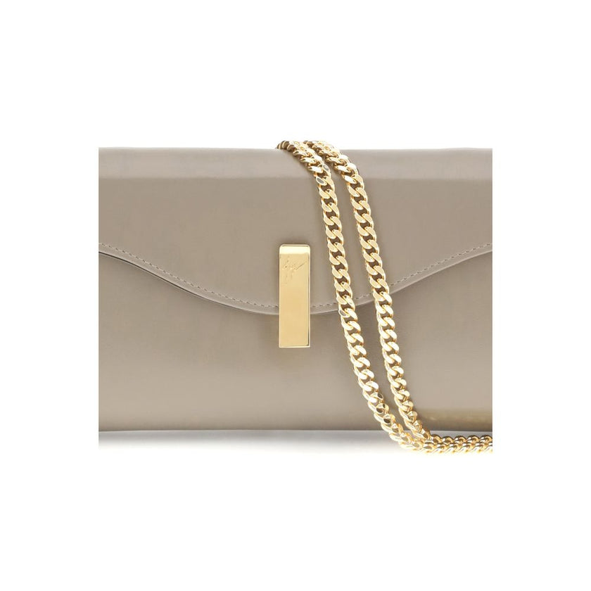 Giuseppe Zanotti Beige Leather Clutch Bag Giuseppe Zanotti