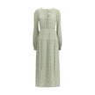 Kristina Ti Silk long Dress with foliage print Kristina Ti