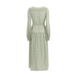 Kristina Ti Silk long Dress with foliage print Kristina Ti