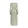 Kristina Ti Silk long Dress with foliage print Kristina Ti