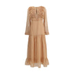 Kristina Ti Silk long Dress with rouches Kristina Ti